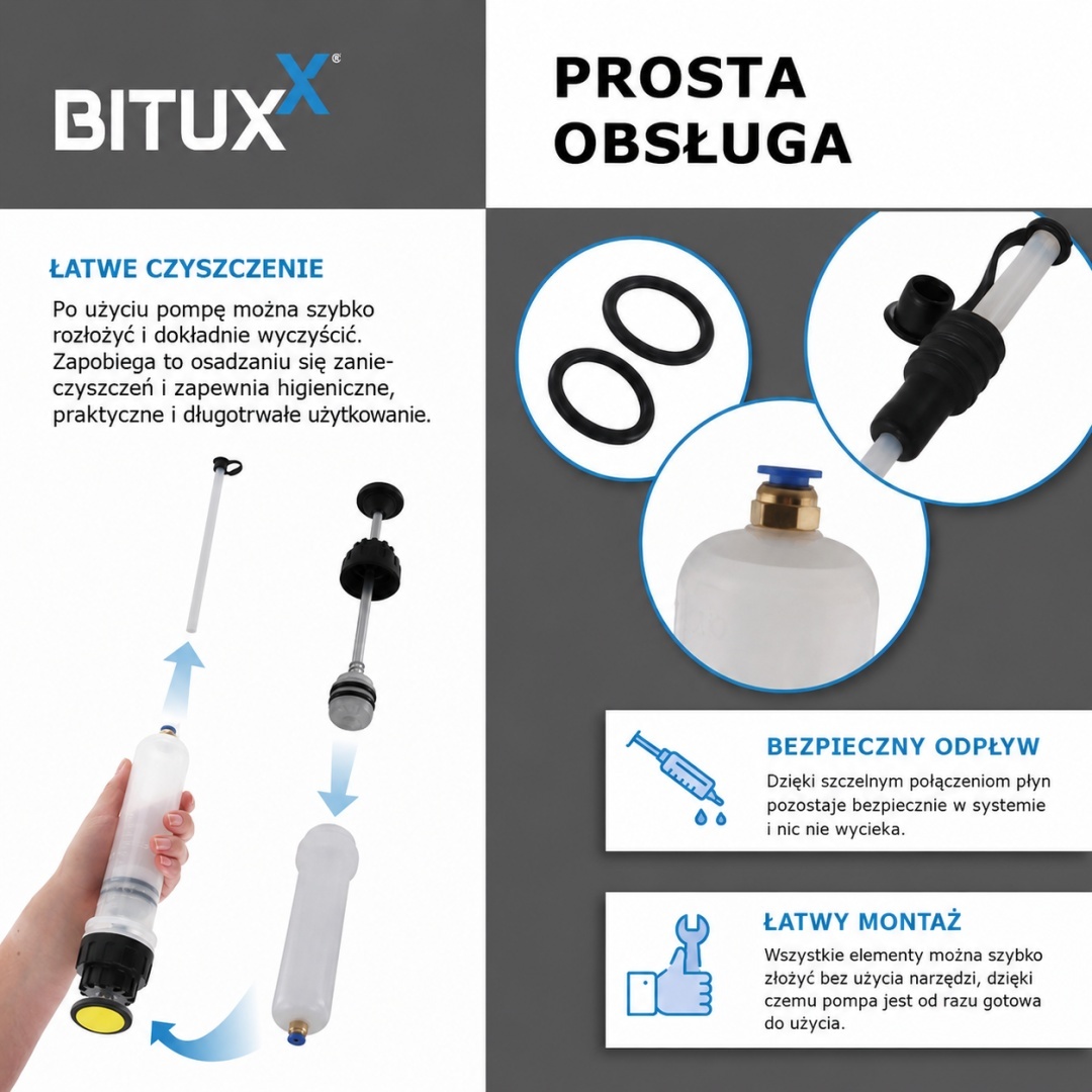 Pumpa pro plnění a odsávání kapalin BITUXX 200 ml + 500 ml MS19893